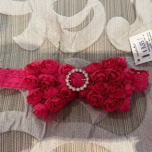 Baby Girls Pink lace Mud Pie headband